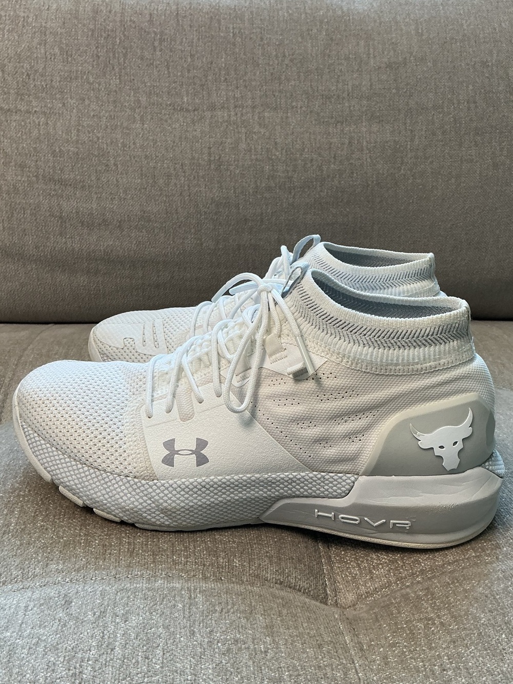 Under Armour Project Rock 2 HOVR Training Shoes Women’s Size 8 White Excellent